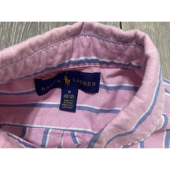 Ralph Lauren Boy's Button-Front Shirt Colorful Striped - Size M 10/12 - Picture 3 of 5